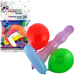 Alpen Balloons Assorted Shapes and Colours Pack of 25