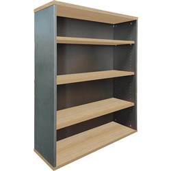 Rapid Worker Bookcase 1200H x 900W x 315mmD 3 Shelf Oak & Ironstone
