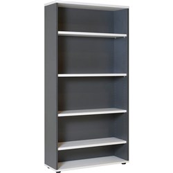 Rapid Worker Bookcase 1800H x 900W x 315mmD 4 Shelf White & Ironstone
