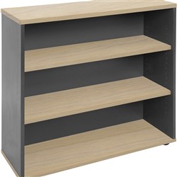 Rapid Worker Bookcase 900H x 900W x 315mmD 2 Shelf Oak & Ironstone