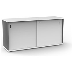 Rapid Worker Credenza Sliding Doors 1200W x 450D Natural White & Ironstone