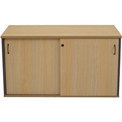 Rapid Worker Credenza Sliding Doors 1500W x 450D Natural Oak & Ironstone