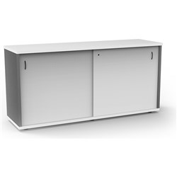 Rapid Worker Credenza Sliding Doors 1500W x 450D Natural White & Ironstone