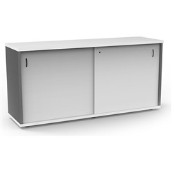 Rapid Worker Credenza Sliding Doors 1800W x 450D Natural White & Ironstone