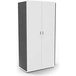 Rapid Worker Stationery Cupboard 1800H x 900W x 450mmD Natural White & Ironstone