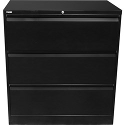 GO Lateral Filing  Cabinet 3 Drawer 1016Hx900Wx473mmD Black