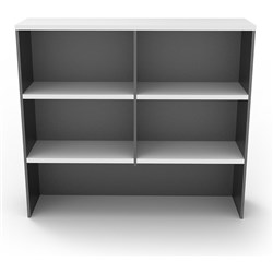 Rapid Worker Overhead Hutch 4 Shelves 1200mmW Natural White & Ironstone