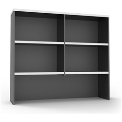 Rapid Worker Overhead Hutch 4 Shelves 1500mmW Natural White & Ironstone