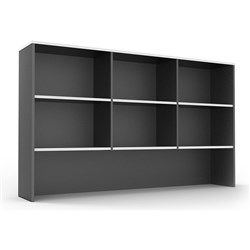 Rapid Worker Overhead Hutch 6 Shelves 1800mmW Natural White & Ironstone