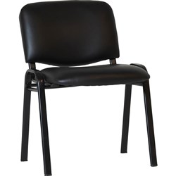 Nova Visitor Chair Stackable Black PU