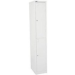 Go Steel Locker 2 Door 1830Hx305Wx455mmD White