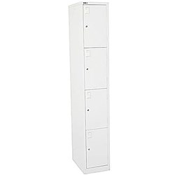 Go Steel Locker 4 Door 1830Hx305Wx455mmD White