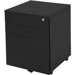Go Steel Mobile Pedestal 2 Drawer 1 File Black Satin