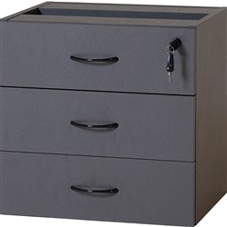Rapid Worker Fixed Pedestal 3 Drawer - Suit Return Ironstone