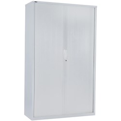 Go Steel Tambour Door Storage Cupboard No Shelves 1981Hx 900Wx 473mmD White