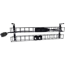 Rapid Cable Management Dual Basket 1250mm 2GPO+2Data+2m Interconnecting Lead Black