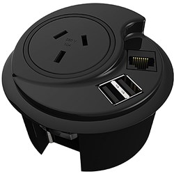 Rapid In Desk Power Module 1500mm Lead Black