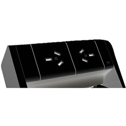 Rapid Power Rail 2GPO 600mm Lead Black