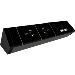 Rapid Power Rail 2GPO+2USB 500mm Lead Black