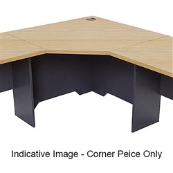 Rapid Worker Corner Unit 900/900W x 600D Natural Oak & Ironstone