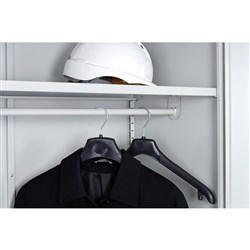 GO Swing Door Cupboard Extra Shelf And Coat Rail Silver Grey