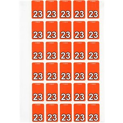 Avery Top Tab 23 Year Code Label 20x30mm Orange Pack of 150