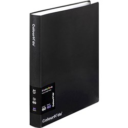 Colourhide Fixed Display Book A4 60 Sheets Black