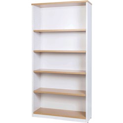 Logan Bookcase 4 Shelves 1800H x 315D x 900W White and Oak