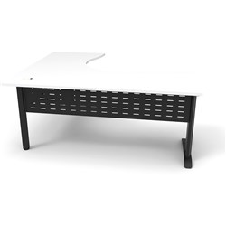 Rapid Span Deluxe Corner Desk Workstation 1800 x 1800 x 750 Natural White & Black