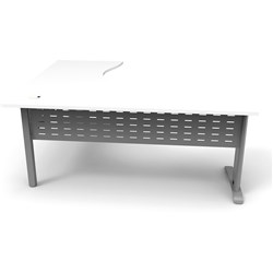 Rapid Span Deluxe Corner Desk Workstation 1800 x 1800 x 750 Natural White & Silver