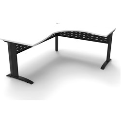 Rapid Span Deluxe Corner Desk Workstation 1800 x 1200 x 750 Natural White & Black