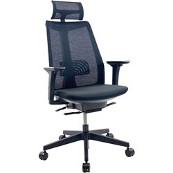 K2 NTR Vista Mesh Executive Chair with Headrest Black Fabric Seat