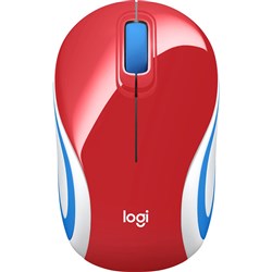 Logitech M187 Wireless Mouse Mini Bright Red