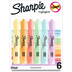 Sharpie Highlighter Chisel Tip Pastel Colours Pack of 6