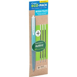 Pilot Begreen Super Grip G Retractable Ocean Plastic Pen 0.7mm Fine Black + 3 Refills