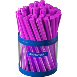Staedtler 432 Stick Triangular Ballpoint Pen Medium 1.0mm Violet Cup of 40