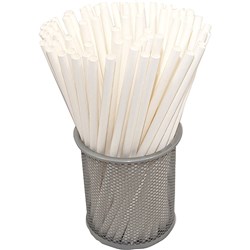 Rainbow 6mm Paper Straws Individually Wrapped White Carton of 2000