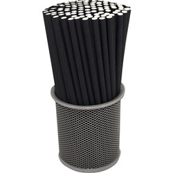 Rainbow 6mm Paper Straws Individually Wrapped Black Carton of 2000