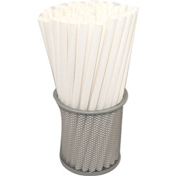 Rainbow 8mm Paper Straws Individually Wrapped White Carton of 2000