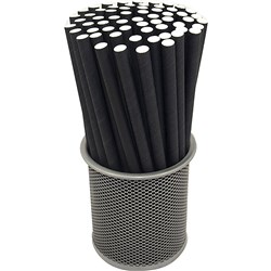 Rainbow 8mm Paper Straws Individually Wrapped Black Carton of 2000