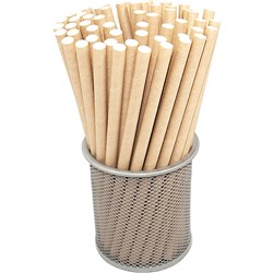 Rainbow 8mm Paper Straws Individually Wrapped Natural Carton of 2000