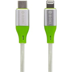 Moki Braided SynCharge Cable USB-C to USB-C Silver 90cm