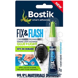 Bostik Fix and Flash Glue Clear Liquid Light Activated 3g