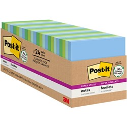 Post-it Notes Super Sticky 76x76mm Recycled 654-24SST-CP Oasis Cabinet Pack of 24