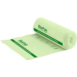 BioPak Compostable Bin Liners 8L Green Roll of 25