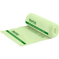 BioPak Compostable Bin Liners 30L Green Roll of 25