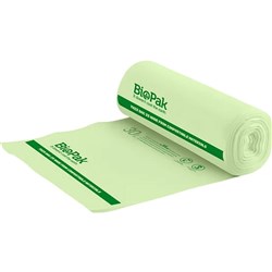 BioPak Compostable Bin Liners 50L Green Roll of 30