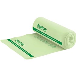 BioPak Compostable Bin Liners 120L Green Roll of 12