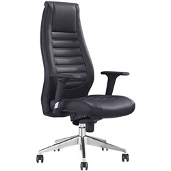 Boston Executive Chair Synchron High Back Black With Arms PU