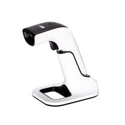 POS-mate Wireless Barcode Scanner 1D/2D USB Bluetooth With Dock White And Black